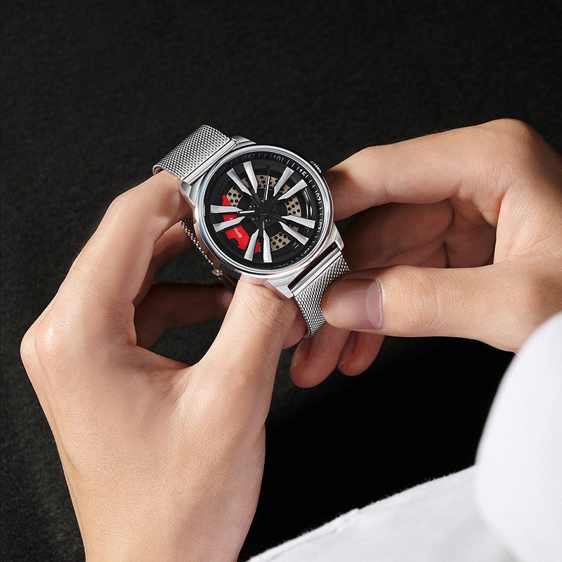 Men's Dial Rotating Wheel Quartz Watch